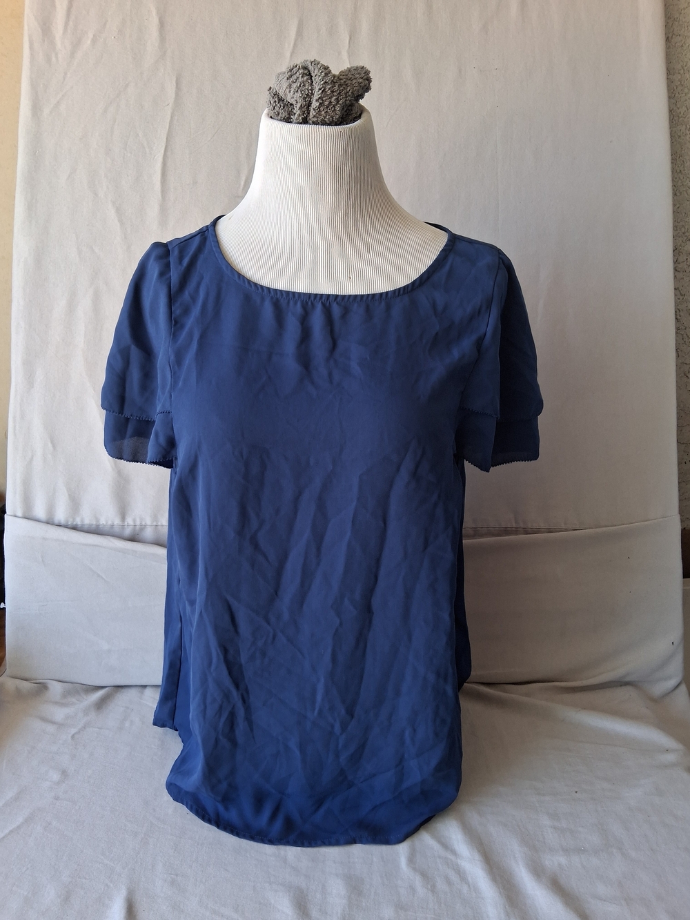 Banana Republic Navy Short Sleeve Layered Blouse : Size Medium